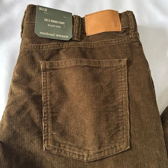 Corduroy Pants Mens 38 32 Relaxed Taper Mutual Weave - Picture 3 of 4